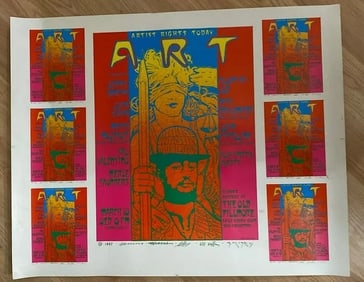 Jerry Garcia Artist Rights Stanley Mouse Kelly Artist Proof Poster 1st Printing