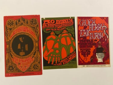1960's Fillmore Concert Postcard Lot