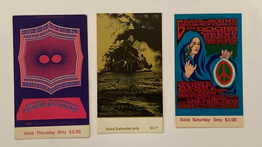 1960's Fillmore Concert Ticket Lot (1 of 2)