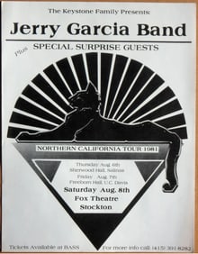 Jerry Garcia Band 1981 California Tour Concert Flyer