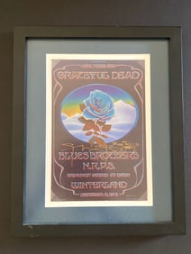 Grateful Dead 1973 New Years Winterland Handbill signed by Stanley Mouse