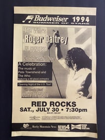 Roger Daltry The Who 1994 Concert Poster