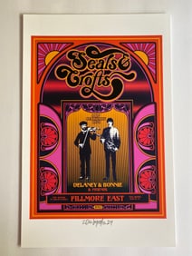 Seals & Crofts Fillmore Concert Poster signed by David Byrd