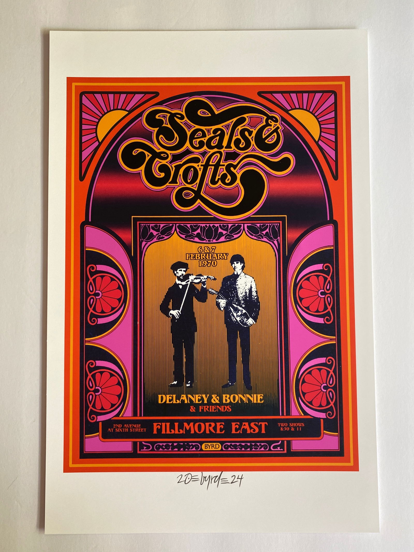 Seals & Crofts Fillmore Concert Poster signed by David Byrd (1 of 1)