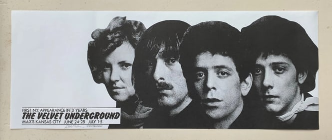 Velvet Underground 1970 Max's In NYC Concert Poster Signed 1st Printing