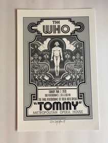 The Who Tommy Fillmore Concert Poster signed by David Byrd