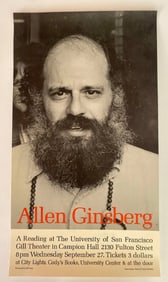 Alan Ginsberg 1967 SF Poetry Reading Poster