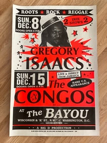 Gregory Isaacs & The Congos Concert Poster 1st Printing
