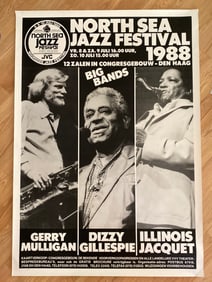 Dizzy Gillespie Gerry Mulligan Jazz Concert Poster 1st printing
