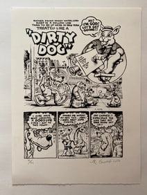Robert Crumb Signed Dirty Dog Comic Print