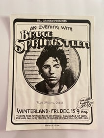 Bruce Springstein 1978 Winterland Concert Poster 1st Printing