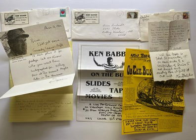 Ken Babbs Merry Prankster Signed Letter & Ephemera