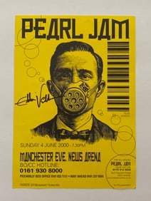 Eddie Vedder Autographed Pearl Jam Concert Handbill Poster