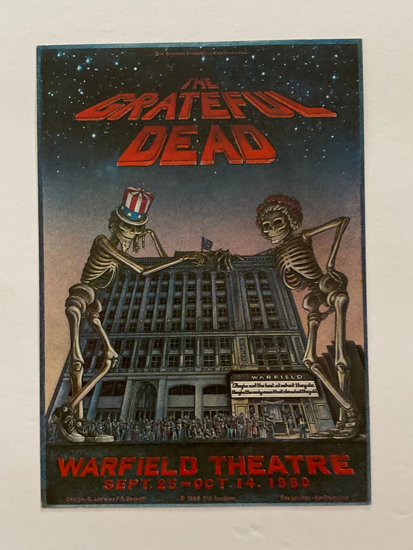 Grateful Dead 1980 Warfield Concert Handbill 1st Printing (1 of 2)
