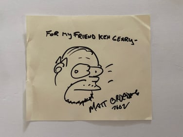 Matt Groening Inscribed Signed Drawing