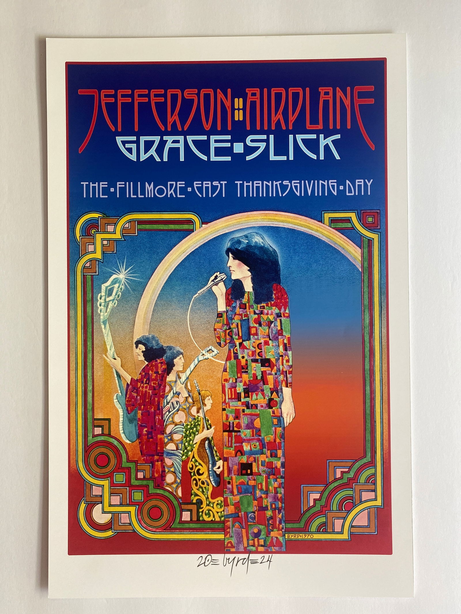 Jefferson Airplane Fillmore Concert Poster signed by David Byrd (1 of 1)