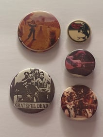 Grateful Dead 1980's Pin Back Buttons (5)
