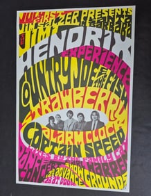 Jimi Hendrix Experience 1967 Santa Monica Concert Poster