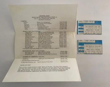 Grateful Dead 1990 World Music Theatre Concert Tickets and Flyer