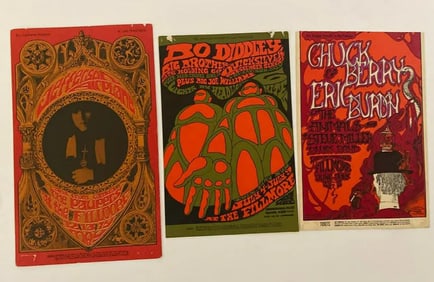 1960's Fillmore Concert Postcard Lot