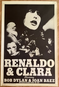 Bob Dylan Joan Baez 1978 Renaldo & Clara Movie Poster 1st Printing