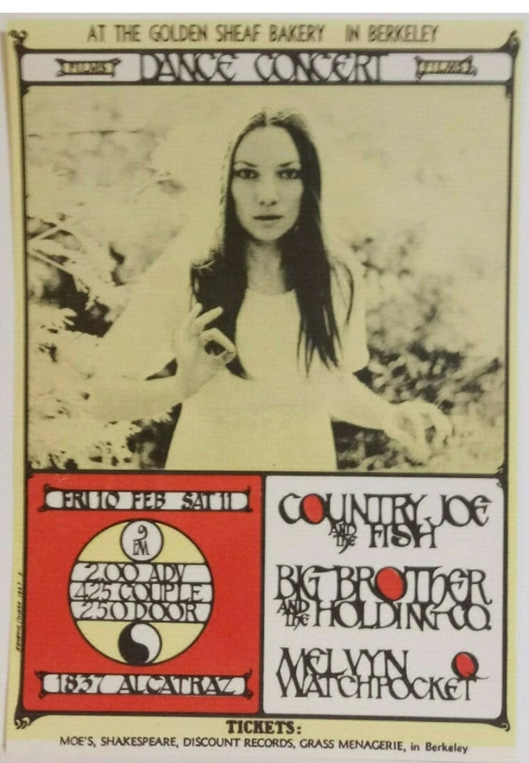 Janis Joplin Big Brother 1967 Concert Handbill 1st Printing: 7.5x5.25