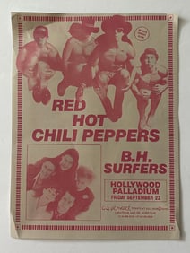 Red Hot Chili Peppers Butthole Surfers 1989 Concert Flyer