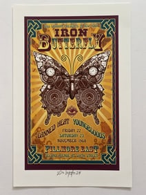 Iron Butterfly David Byrd Signed Concert Poster