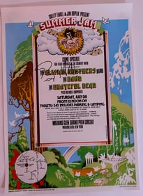 Greg Allman Signed Grateful Dead Watkins Glenn Concert Poster