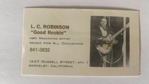 LC Robinson Blues Musician Business Card