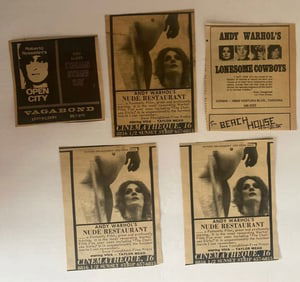 Andy Warhol Movie Counter Culture Ad Lot