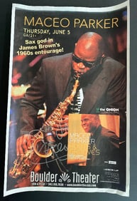 Maceo Parker James Brown Band autographed Concert Poster