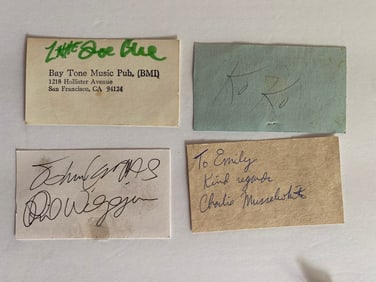 Blues Muscian Signed Business Card Lot