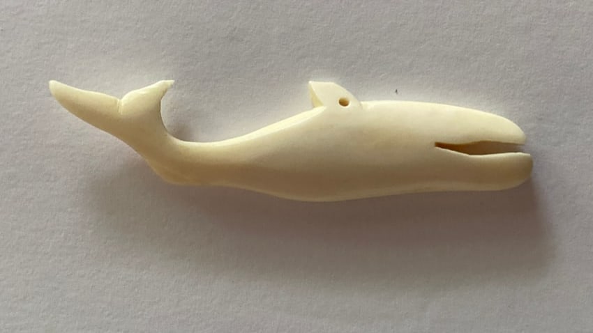 Antique Inuit Whale Bone Talisman: Antique Inuit Whale Bone Talisman. 3”
