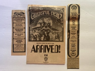 Grateful Dead Jimi Hendrix Concert Promo Ad Lot