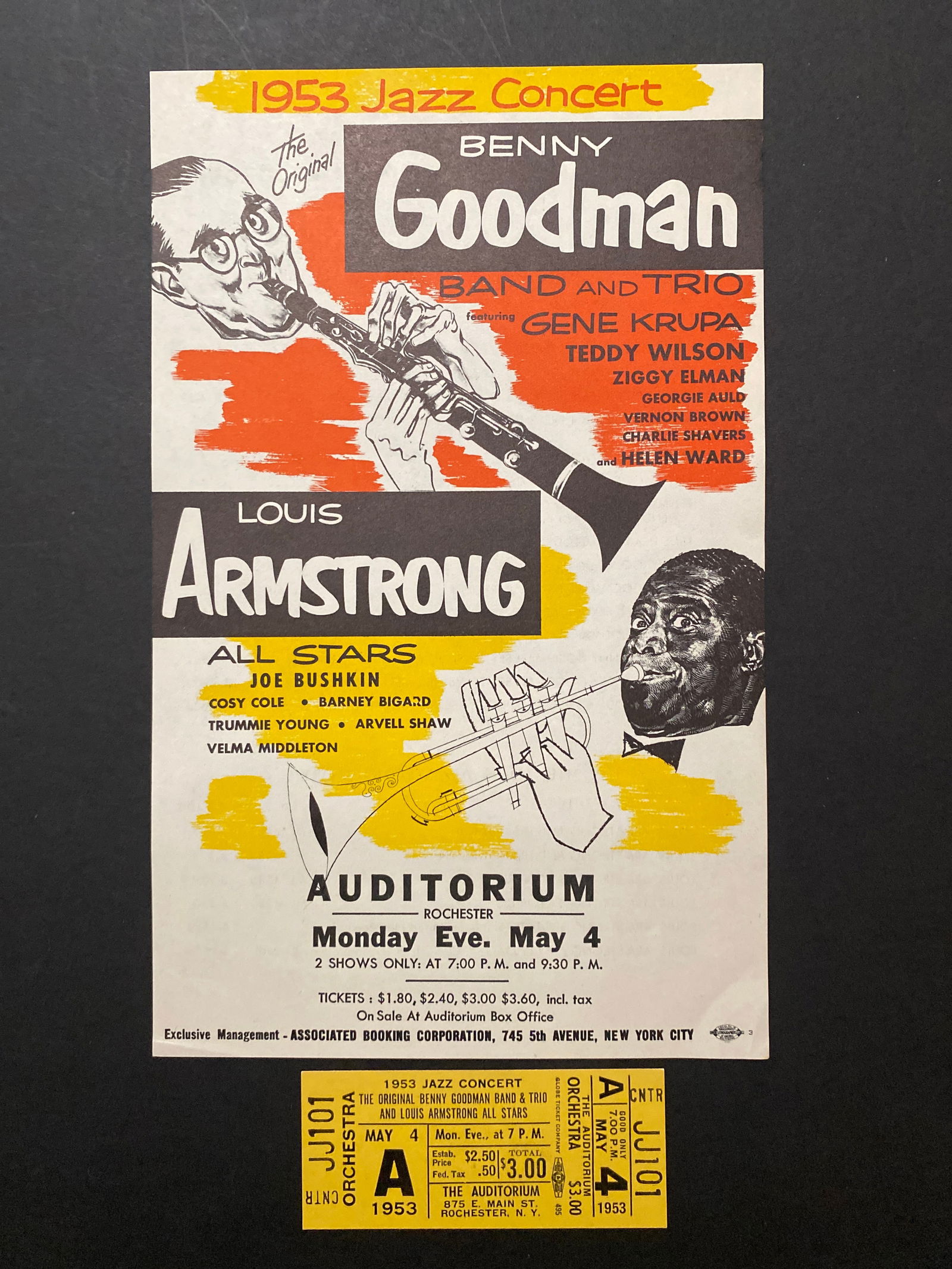 Benny Goodman & Louis Armstrong Concert Program and Ticket (1 of 2)