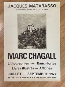 Marc Chagall 1977 Nice France Exhibition Poster