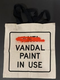Banksy Original Exhibit Vandal Paint in Use Bag