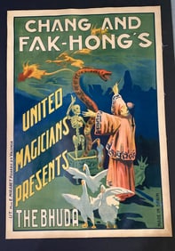 Chang & Fak Hongs 1920's Magic Show Poster 1st Printing