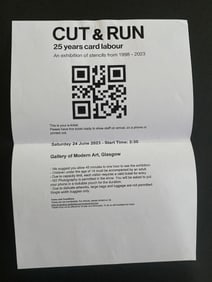 Banksy Original Cut and Run Exhibit Invitation