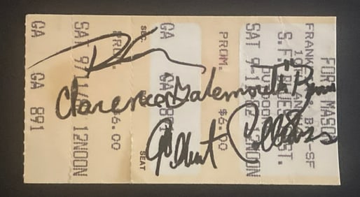 Albert Collins & Clarence Gatemouth Brown Autographed Concert Ticket