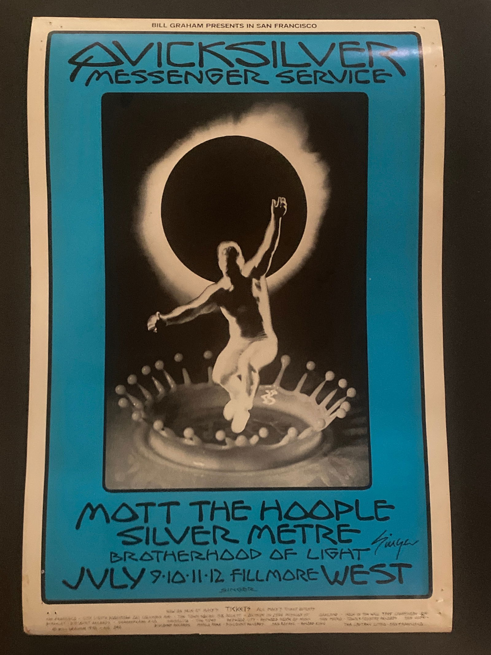 Quicksilver Messenger Service David Singer Signed Concert Poster (1 of 1)