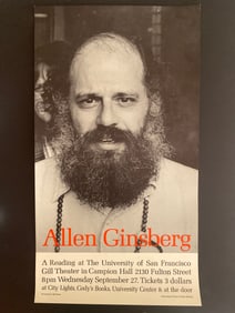 Alan Ginsberg Original 1968 Poetry Reading Poster