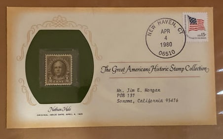 Nathan Hale 1978 Stamp and First Day Cover