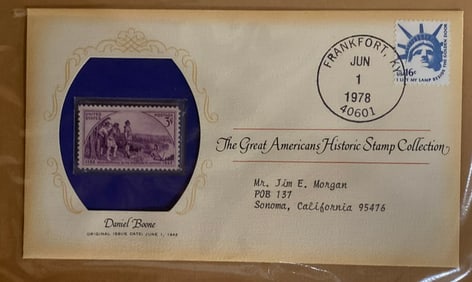 Daniel Boone 1978 Stamp and First Day Cover