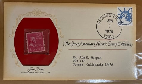 John Adams 1978 Stamp and First Day Cover