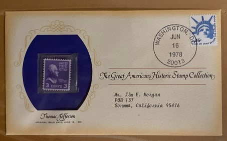 Thomas Jefferson 1978 Stamp and First Day Cover
