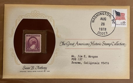Susan B Anthony 1978 Stamp and First Day Cover