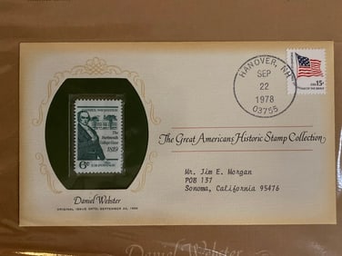 Daniel Webster 1978 Stamp and 1st Day Cover