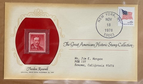 Theodore Roosevelt 1978 Stamp and First Day Cover
